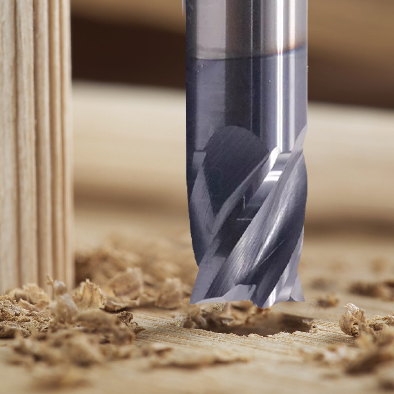 4 Flute 1/4″x 1/2″ x 2-1/2″ Solid Carbide End Mill – Double End – AlTiN Coated