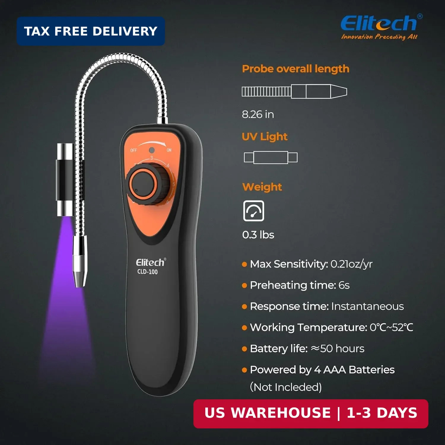 Elitech Refrigerant Leak Detector, CLD-100 Freon Leak Detector Car HVAC Halogen