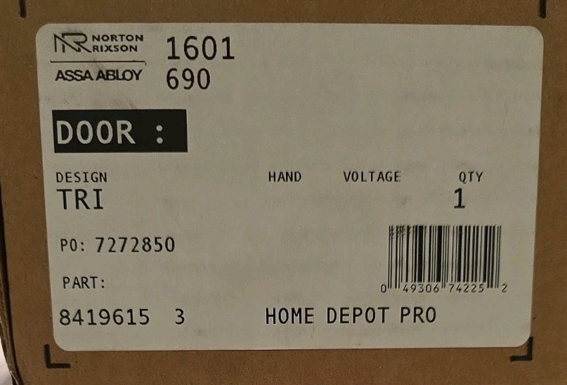 Norton Rixson Assa Abloy 1601 690 Non Handed Arm Door Closer – Dark Bronze