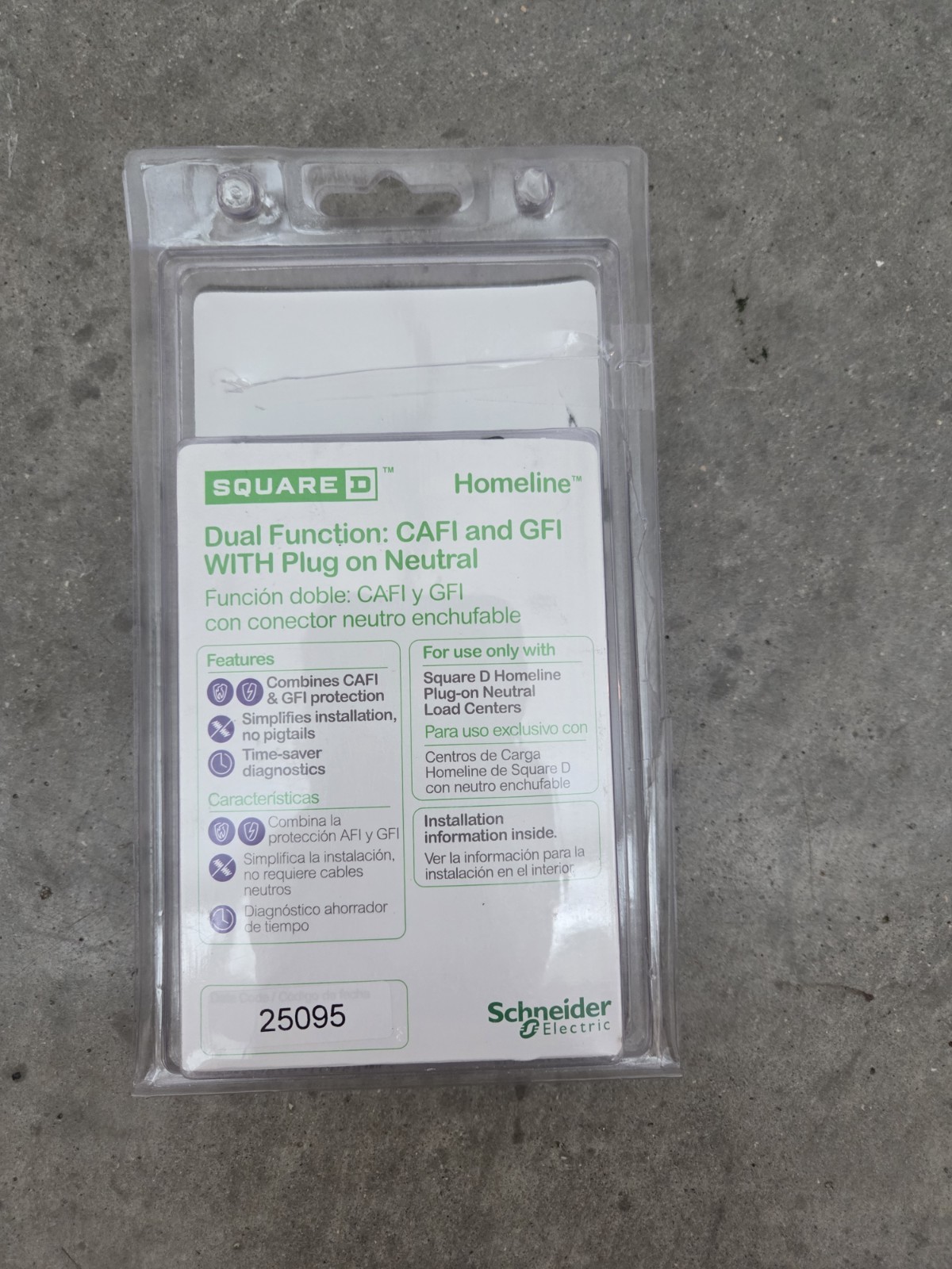 Square D HOM115PDF 120V 15A Single-Pole Circuit Breaker