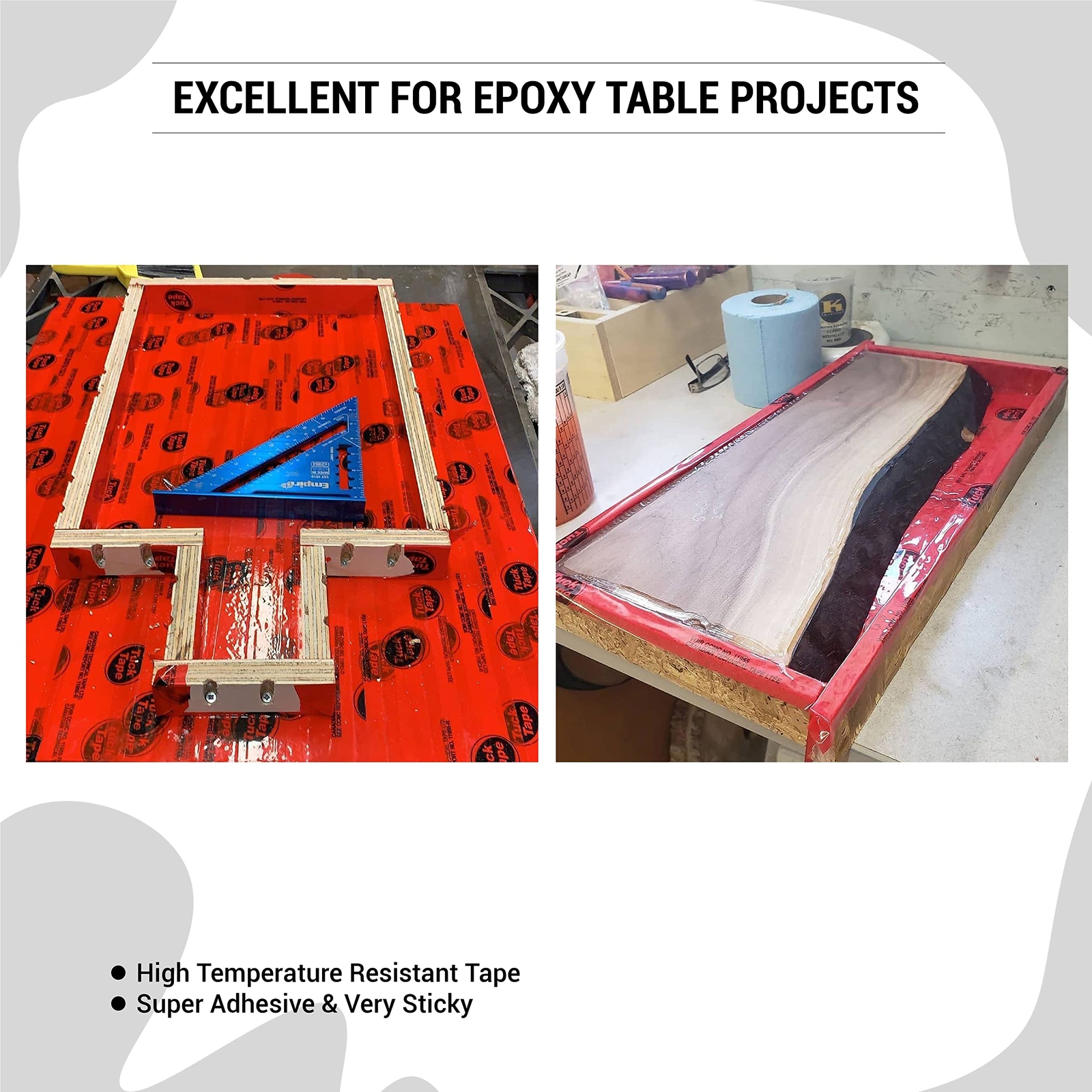 Red Adhesive Tape 2.4 In x 180 Ft UV Resistant Insulation Sheathing Sealing Tape