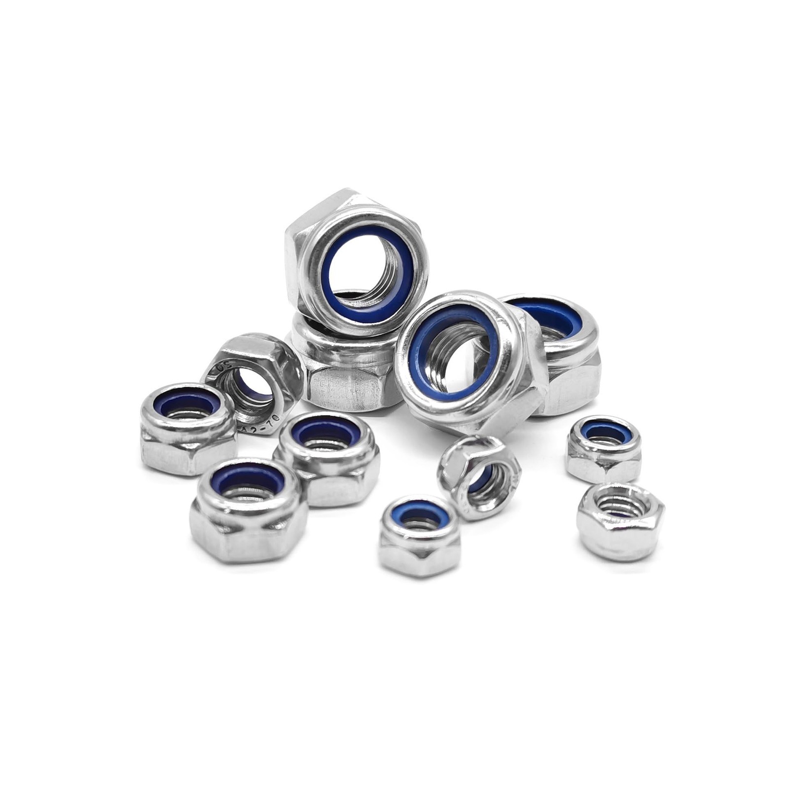Quacc 20pcs M6 Nyloc Steel Nuts, Nylon Locknuts for Fastener, Nylon Inserted …