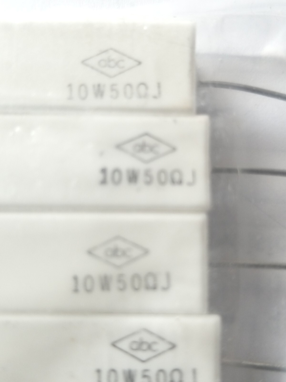 (10) ABC 50ohm 50 OHM 10w 10 WATT 5% ceramic resistor New QUALITY Made In Korea.