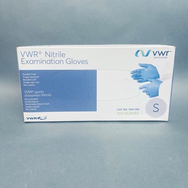 VWR Nitrile Exam Gloves Small Box of 100 Gloves