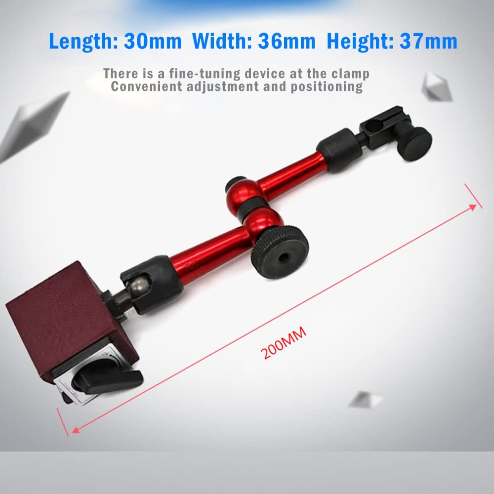 Oudtinx Red Adjustable Magnetic Base Holder for Digital Dial Indicator red