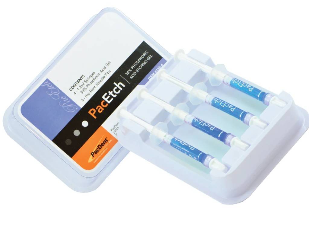 Pac-Dent 135 PacEtch Dental Etchant Syringes 4/Pk 1.2mL