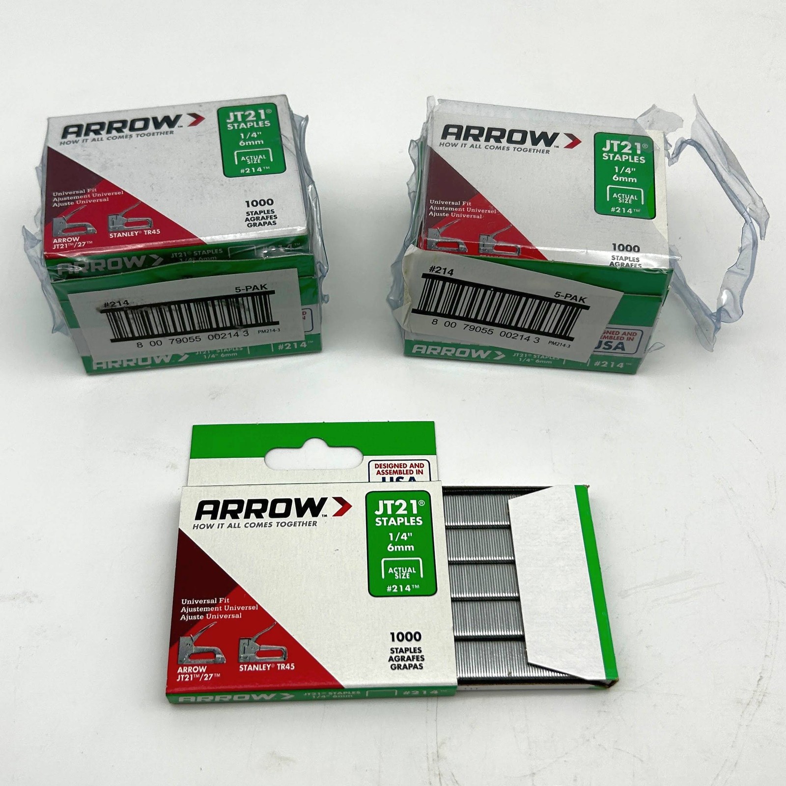 Arrow JT21 Staples 1/4″ 6mm #214 Universal Fit JT-21/JT21CM 10pks/10000 Total