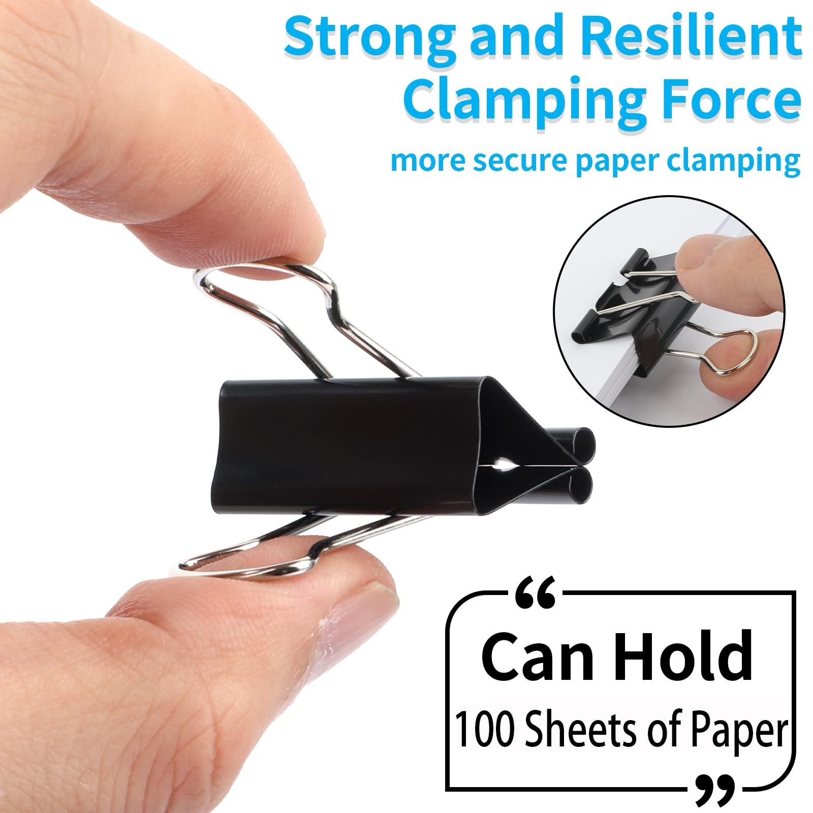 180Pcs Small Binder Clips, Mini Binder Clips, 0.63 in Clips Office Supplies