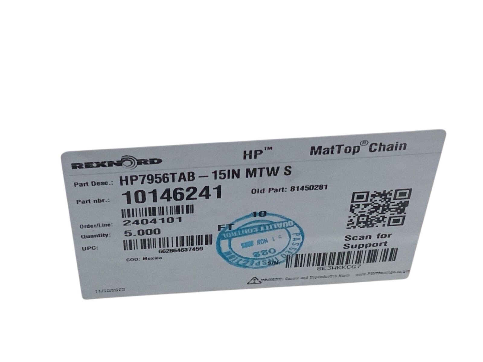 REXNORD HP7956TAB-15IN MTW S| 10146241| 5FT