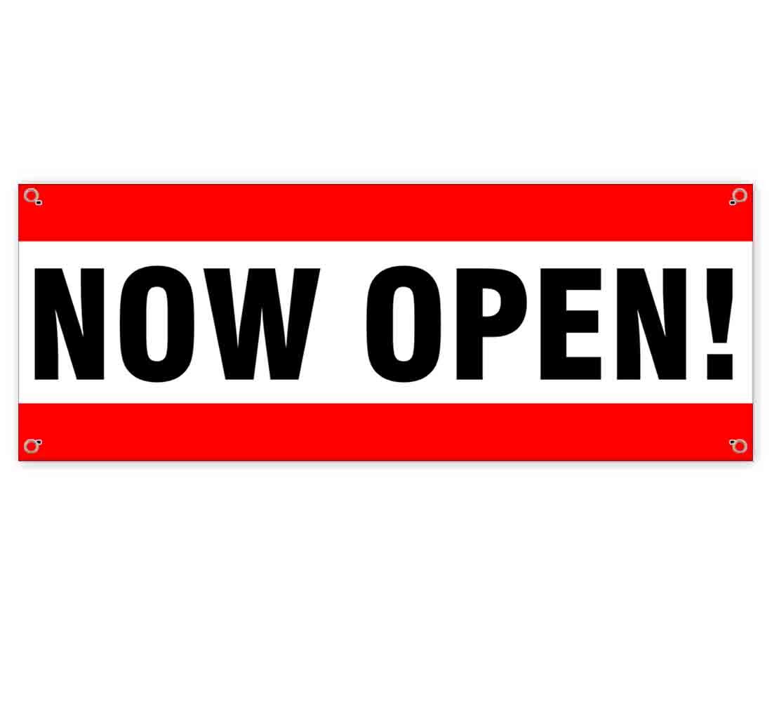 NOW OPEN CLEARANCE BANNER Advertising Vinyl Flag Sign INV RED