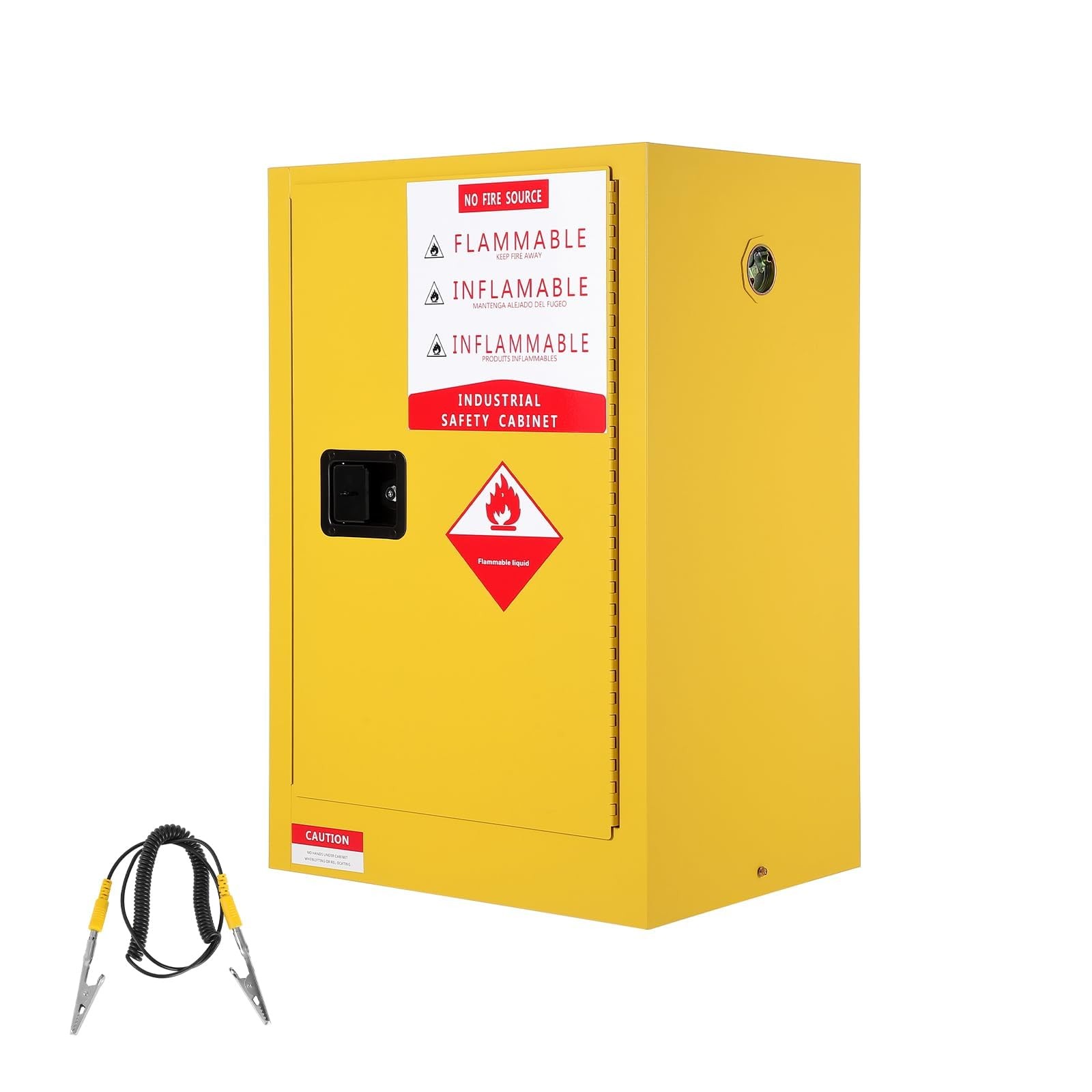 Steel Fire-Resistant Flammable Cabinet, Self-Closing Doors, Adjustable Shelves