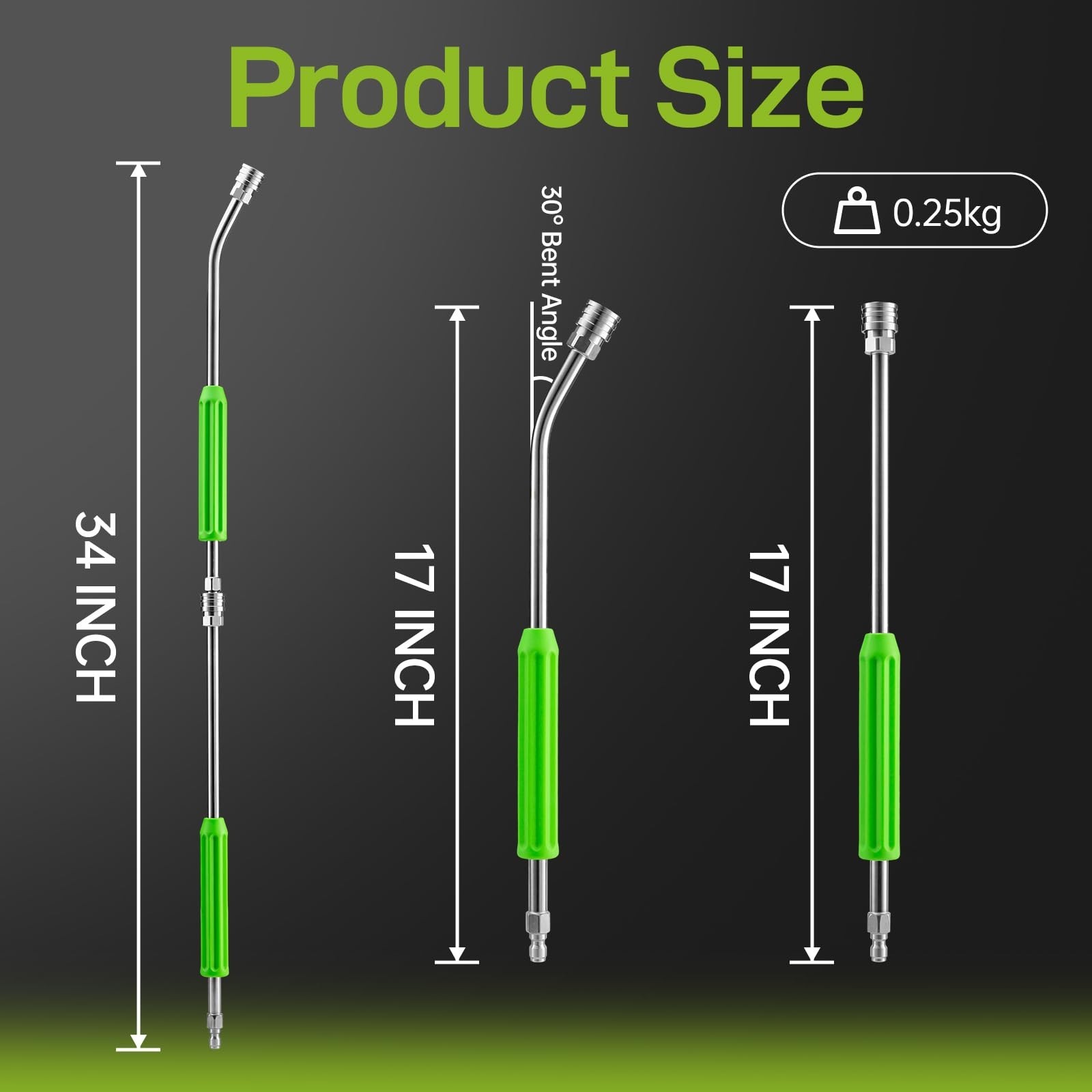 Pressure Washer Extension Wand 17 Inch, 30 Degree Curved and Straight | 1/4″ …