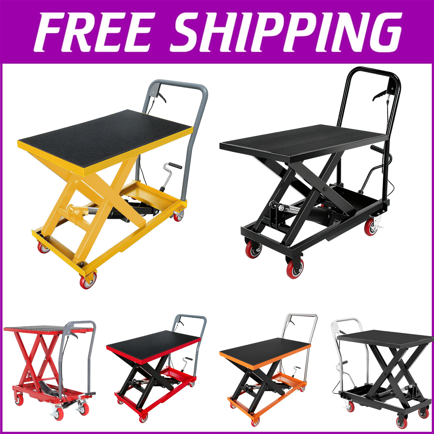 330 500 1100Lbs Hydraulic Lift Table Cart 28.5″ or 32″ Lifting Single Scissor