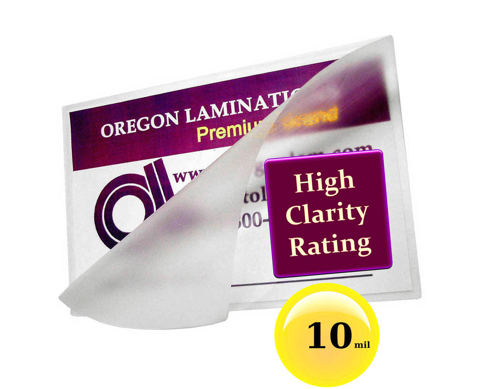1000 Hot 10 Mil Business Card Laminating Pouches 2-1/4 x 3-3/4 Clear