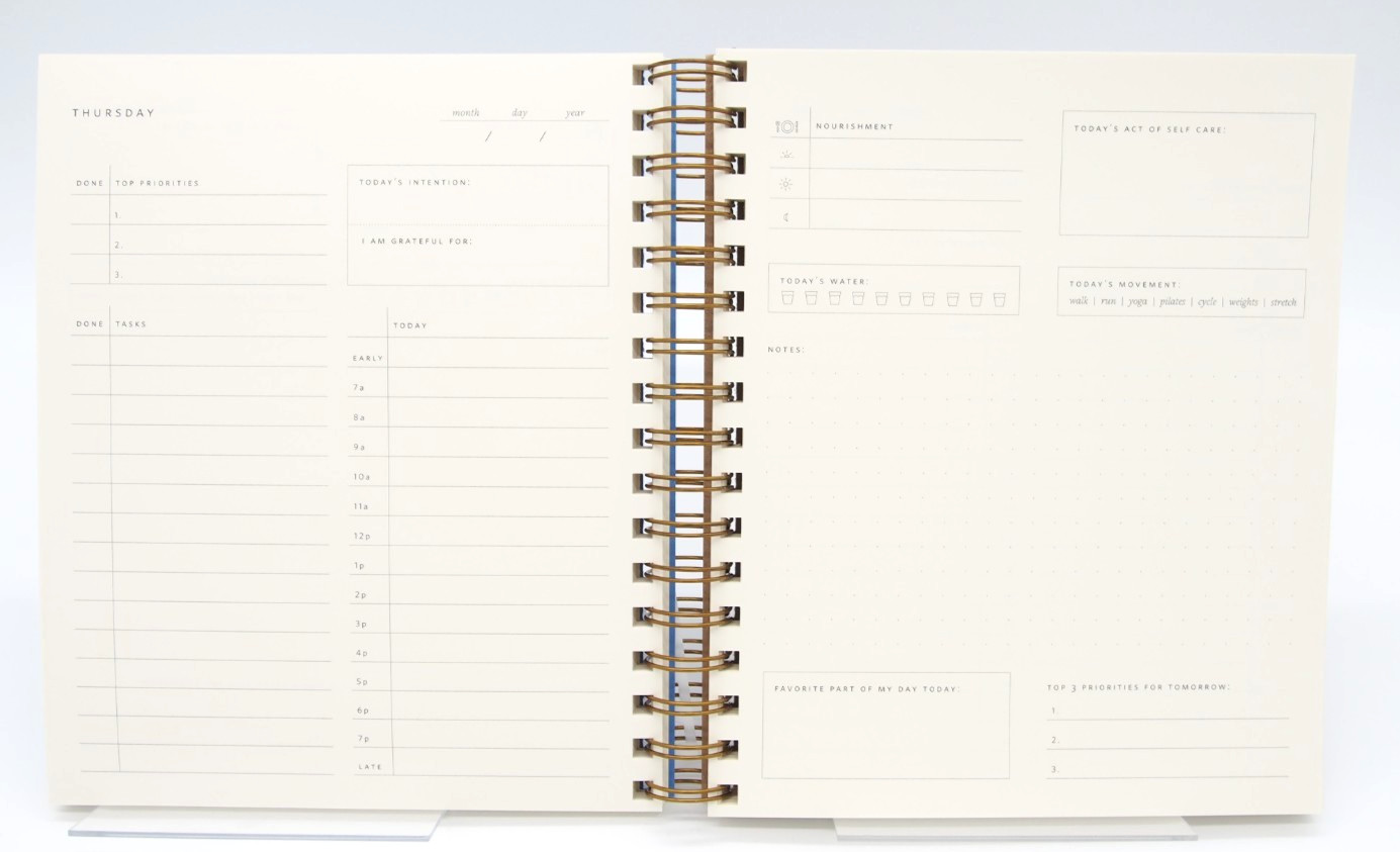 (A) Ramona & Ruth QUARTERLY OVERVIEW PLANNER Undated 3-month Journal Blue New