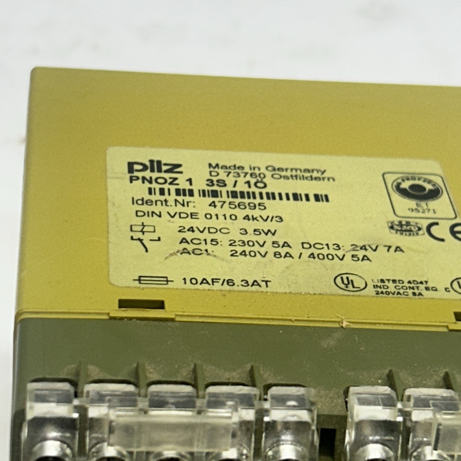 Pilz PNOZ 1 3S/10 Safety Relay 24vdc