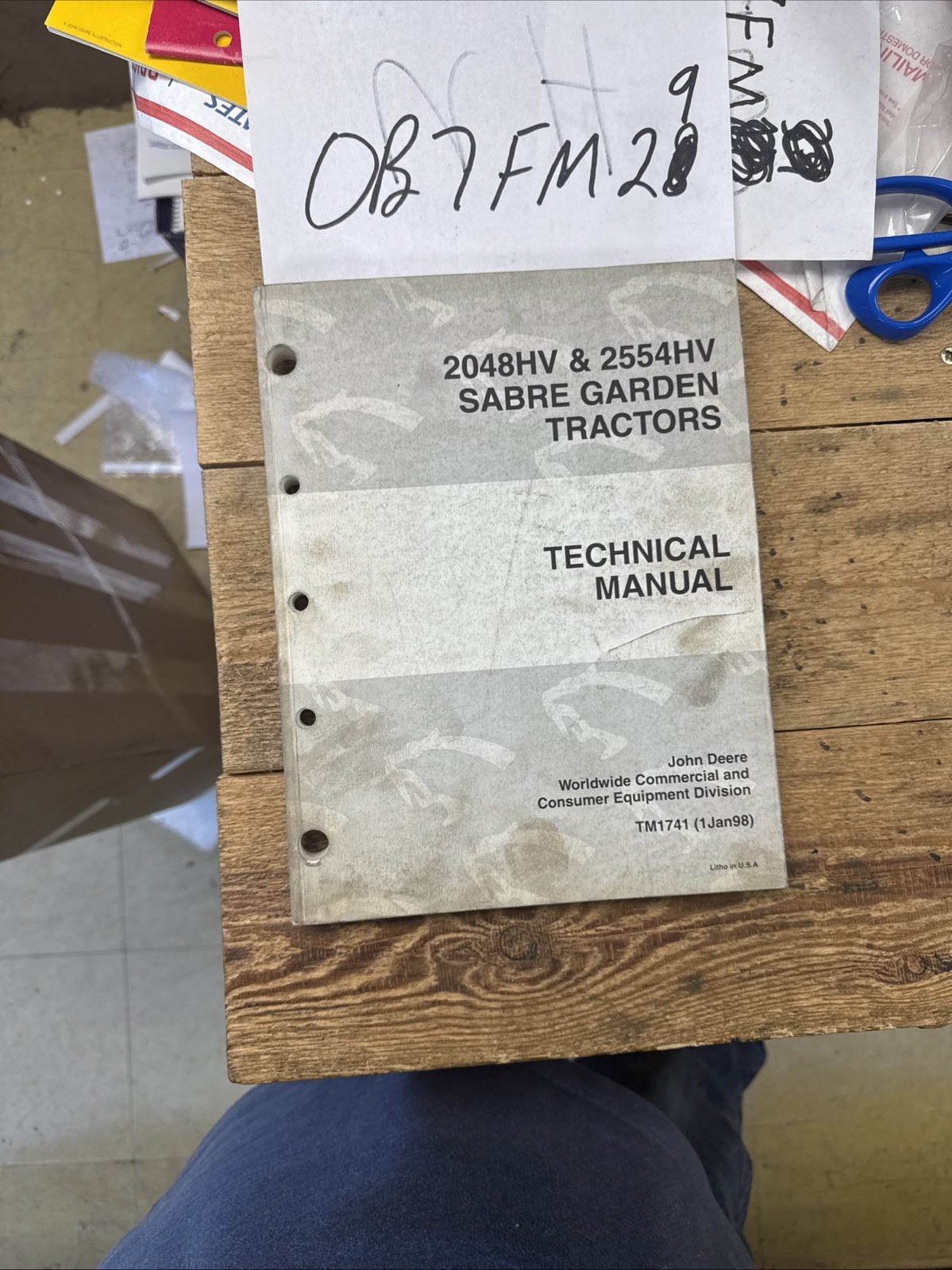John Deere 2048HV & 2554HV Sabre Garden Tractors Technical Manual TM1741