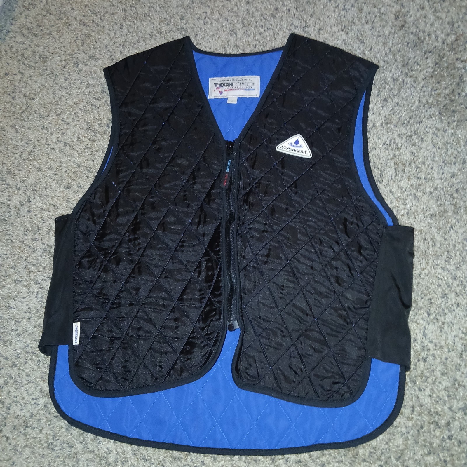 Techniche International Hyperkewl Cooling Vest Size Large Black W Blue Interior