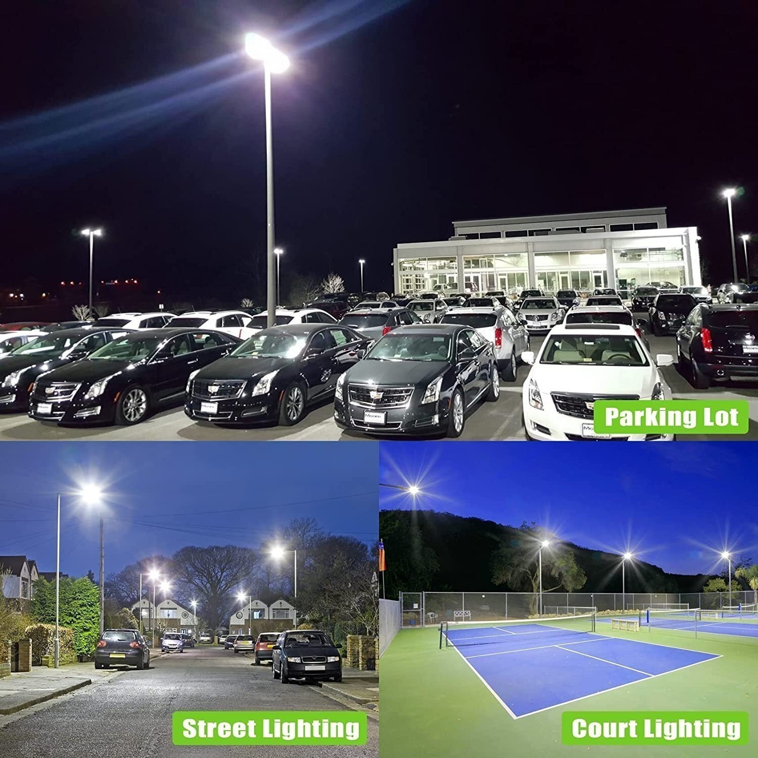 Dusk to Dawn 320W 120V LED Shoebox Area Light Commercial Security Flood Lighting