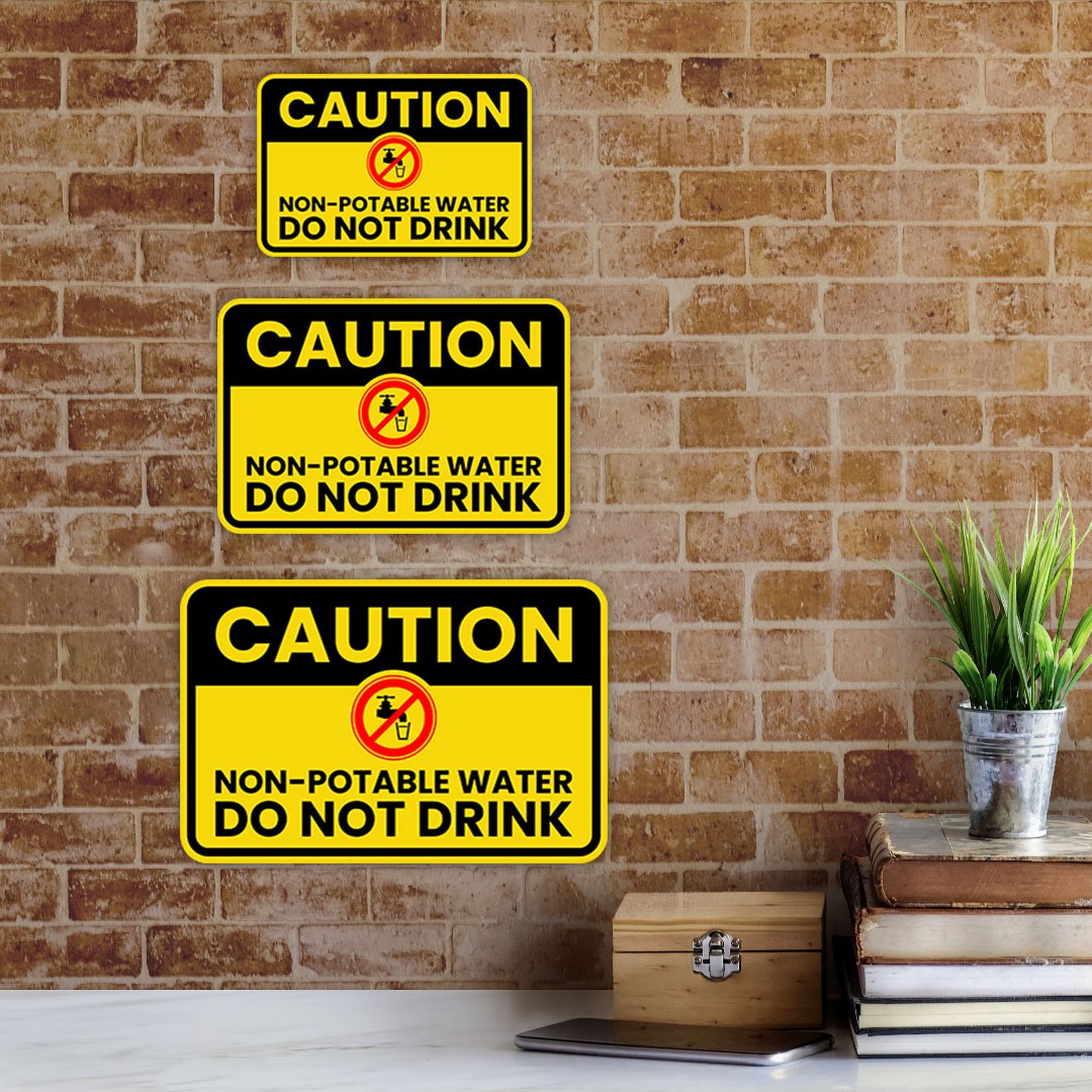 Classic Framed Plus Caution: Non-Potable Water – Do Not Drink Door or Wall Sign