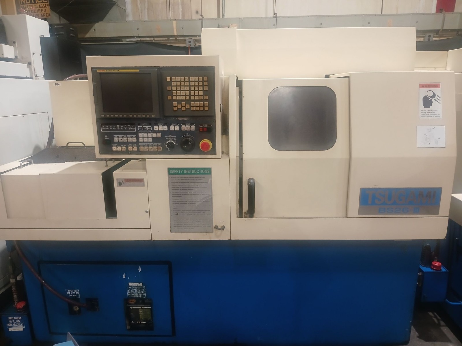 Tsugami BS26-III CNC Swiss Automatic Screw Machine w/LNS Bar Feeder