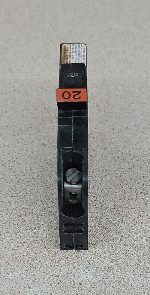 NC120 FPE 20 Amp 1 Pole Stab-Lok «Thin» Federal Pacific Breakers NC-120 RED