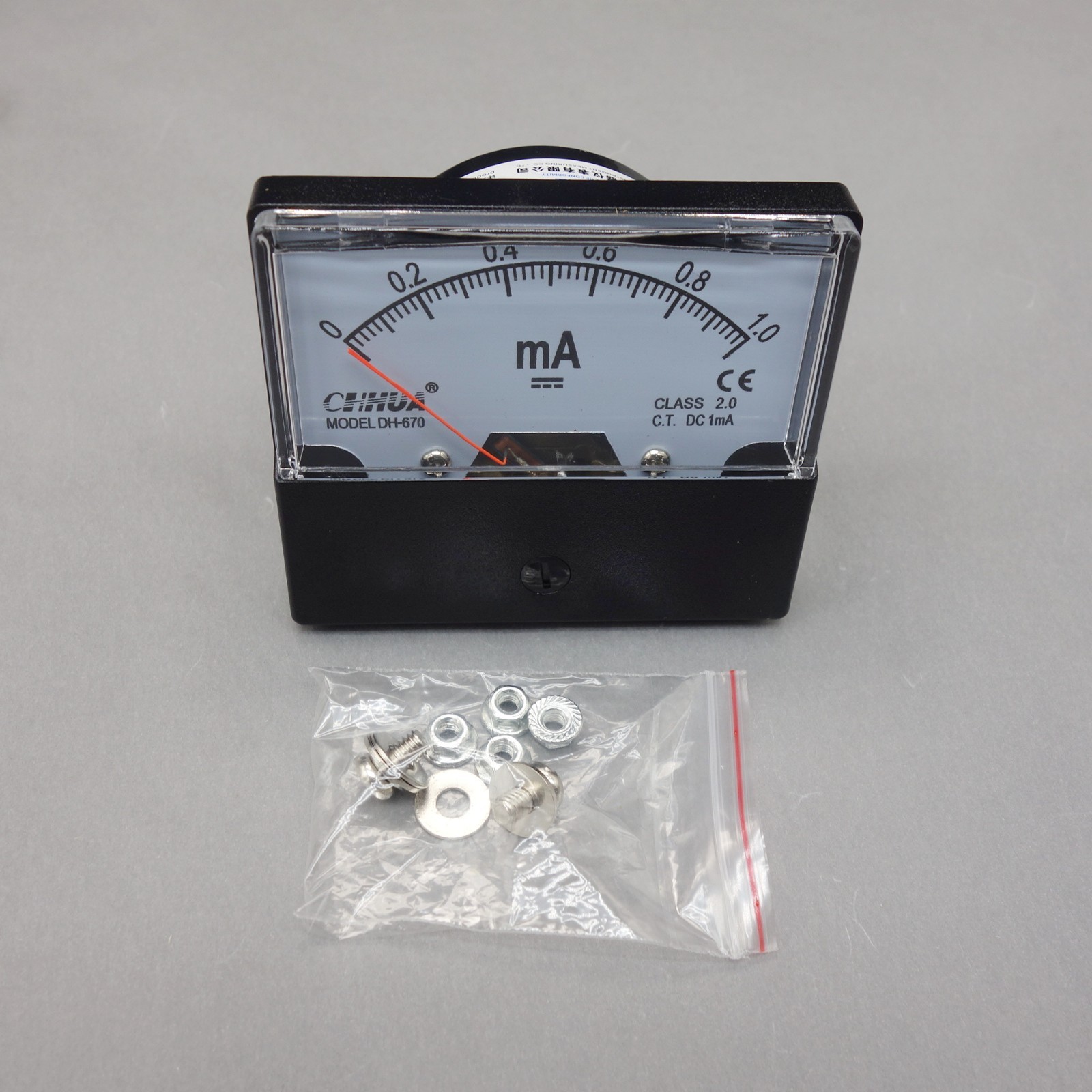 DC 1mA Analog Ammeter Panel AMP Current Meter DC 0-1mA 60*70mm directly Connect