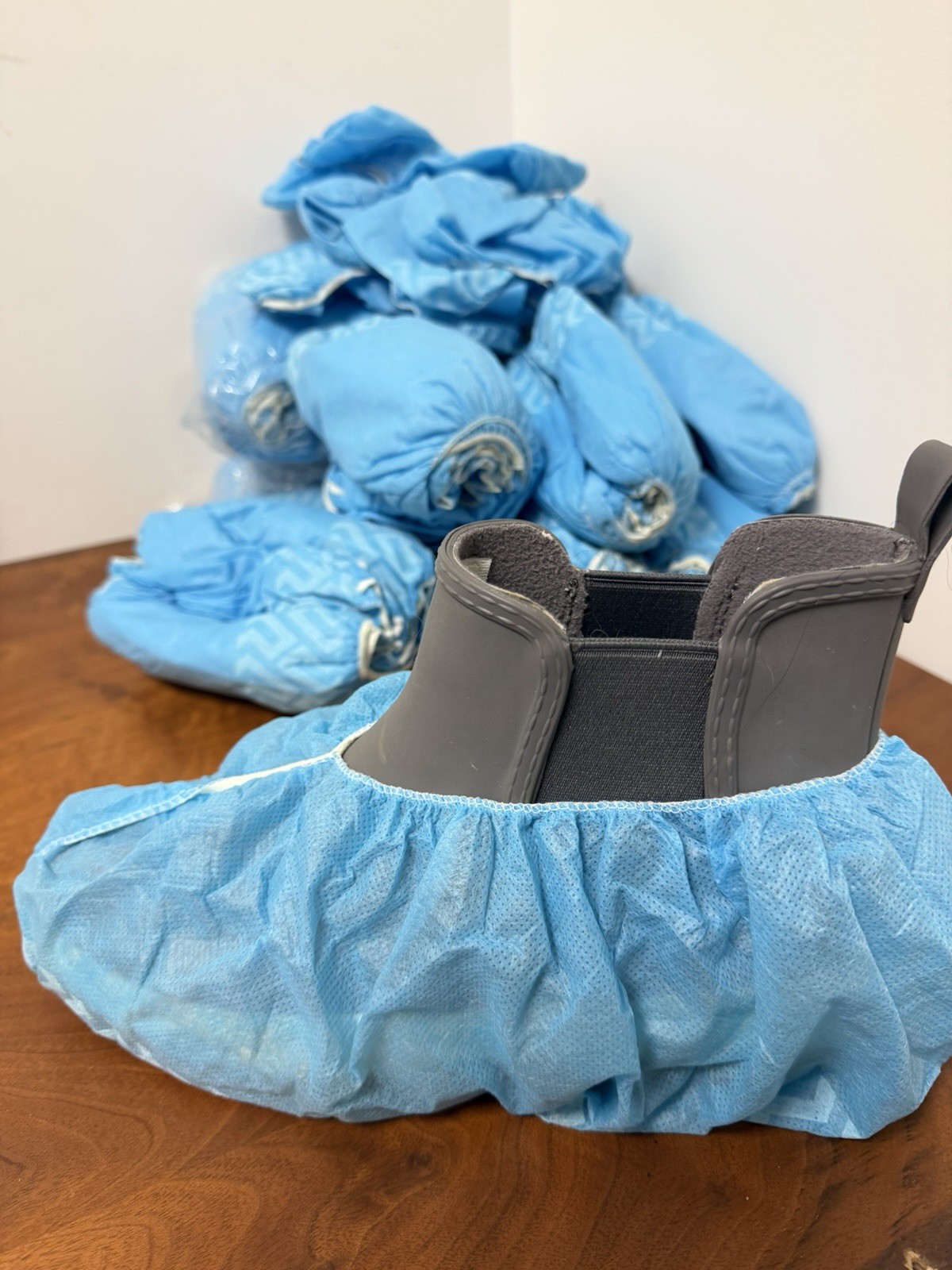 Blue Non-Slip Disposable Shoe Covers Premium Boot Protector Booties (bag)