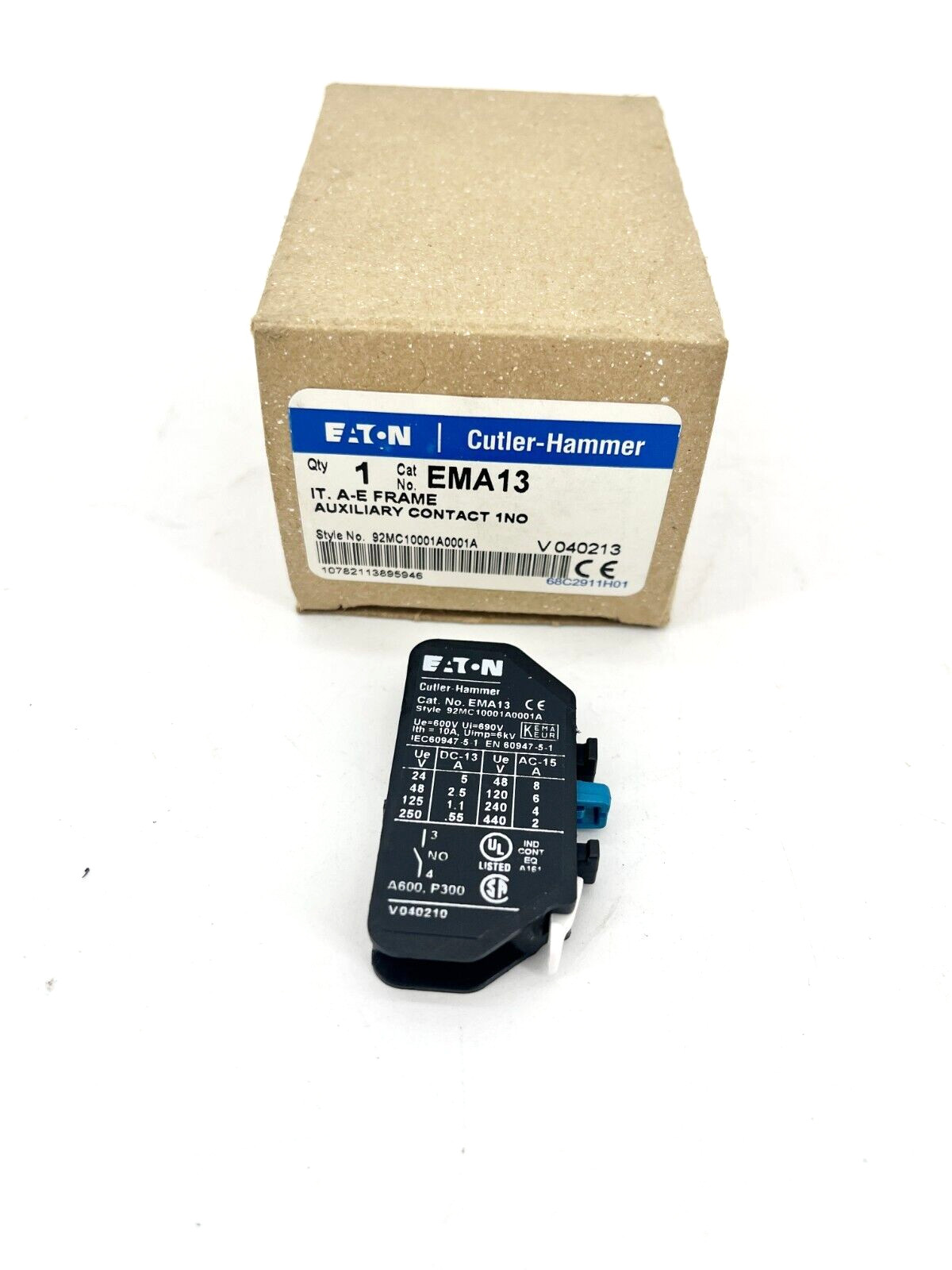 New Eaton Cutler-Hammer EMA13 Auxiliary Contact A-E Frame 1NO