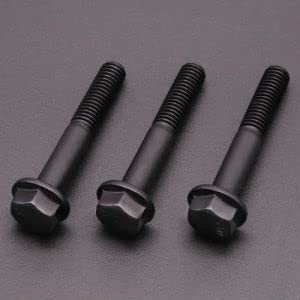 M8-1.25 x 70mm (10 Pack) Flanged Hex Head Bolts, Hexagon Flange Screws, Black…