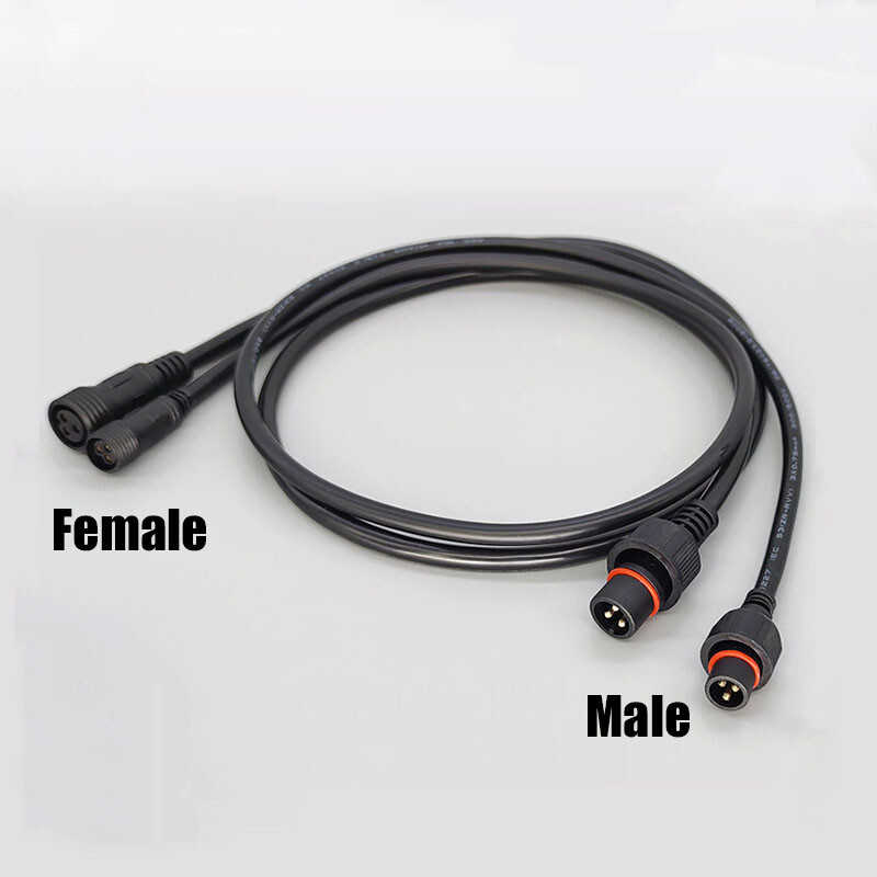 IP67 Waterproof Male Female Power Plug 2/3Pin Electrical Cable Connector Socket
