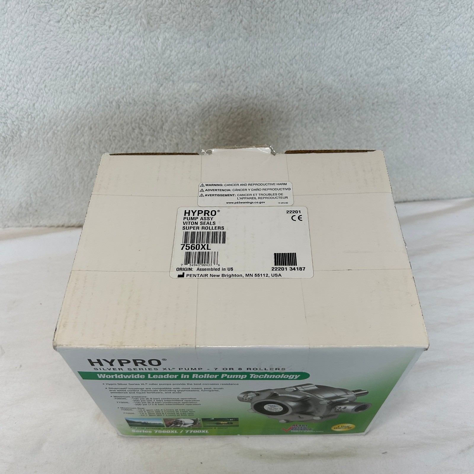 Hypro 7560XL Silver Series XL 8-Roller Pump 300 PSI 22.5 GPM 3/4 NPT Pentair NEW