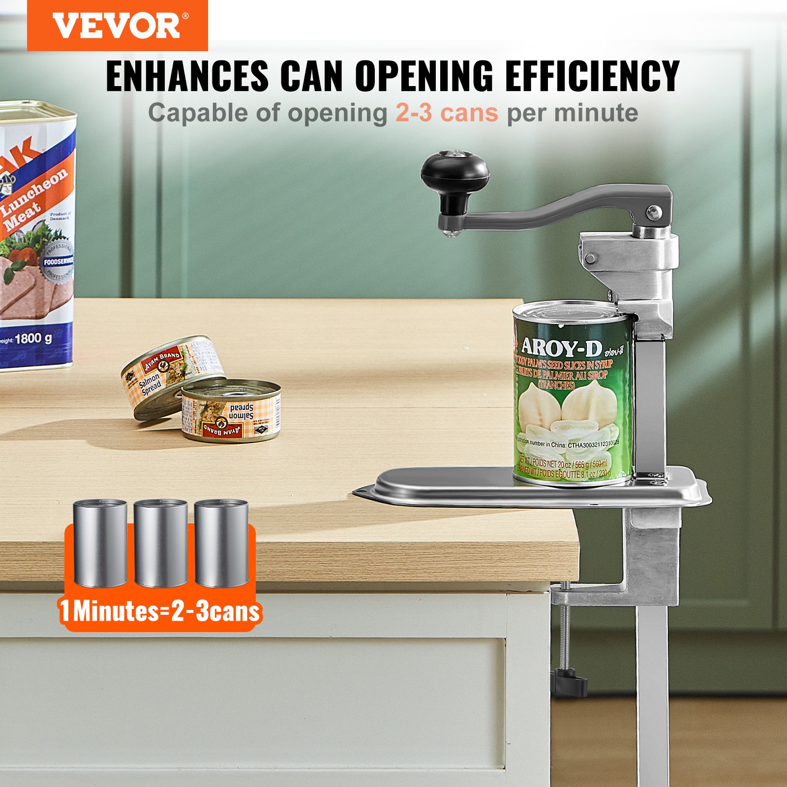 VEVOR Commercial Can Opener Heavy Duty Manual 15.75 in Can Opener Table Clamp