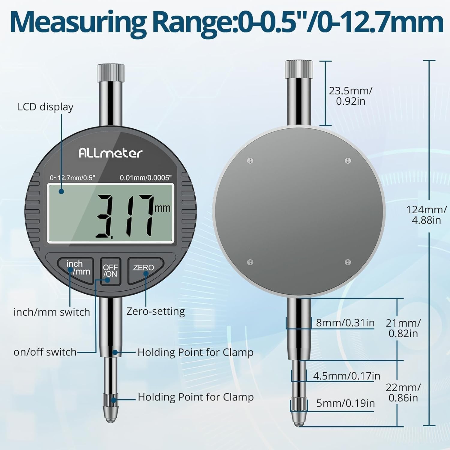 Digital Dial Bore Gage Set 50-160 mm(2-6 Inch) 0.01mm(0.0005 Inch) Dial Bore …