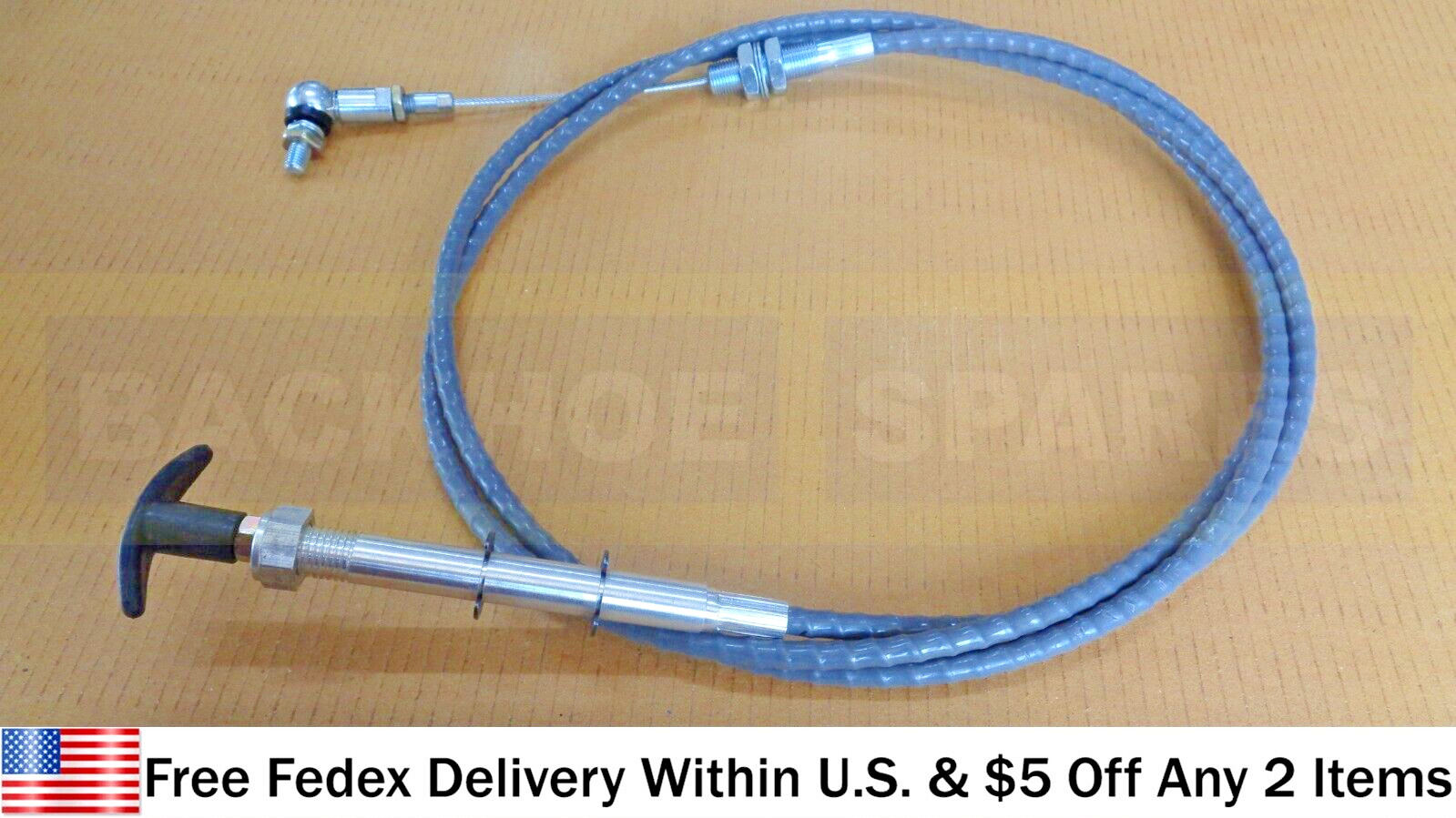 JCB PARTS – BOOM LOCK CABLE ASSEMBLY WITH KNOB (PART NO. 910/60106)