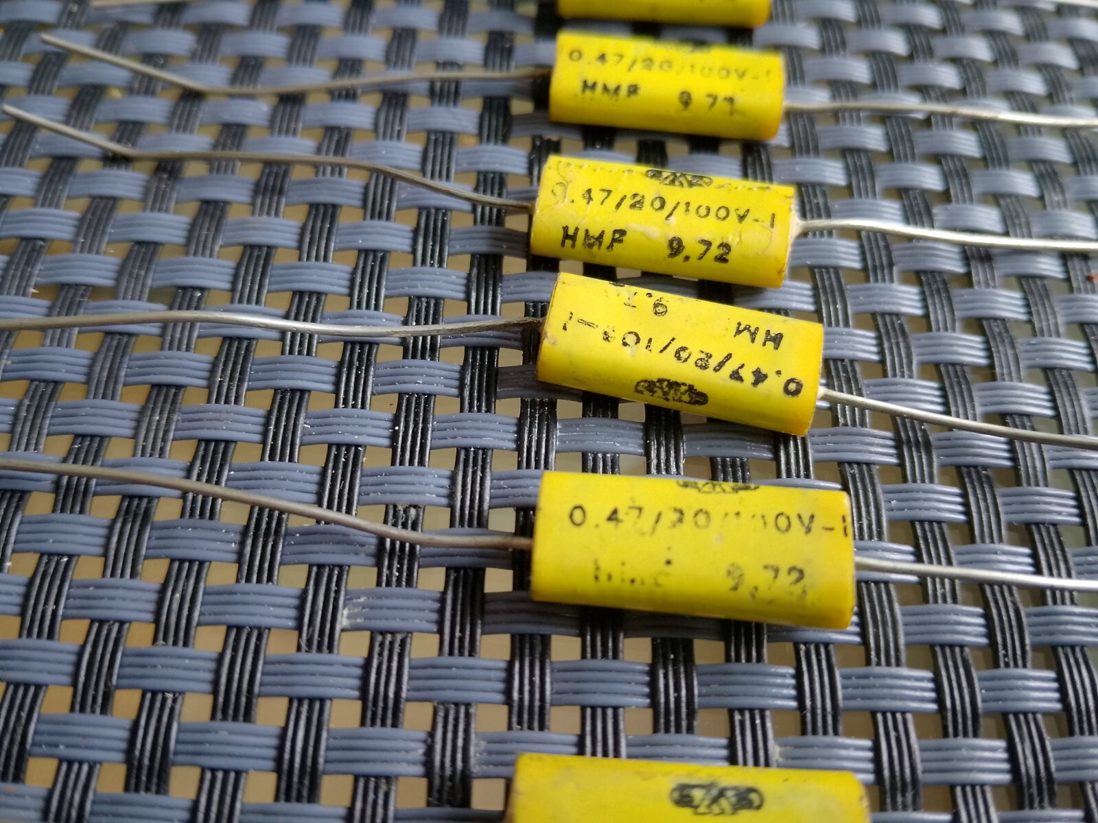 15x CAPACITOR 0.47uF 470nF 100V= 20x10x5mm Yellow Joblot, Historic
