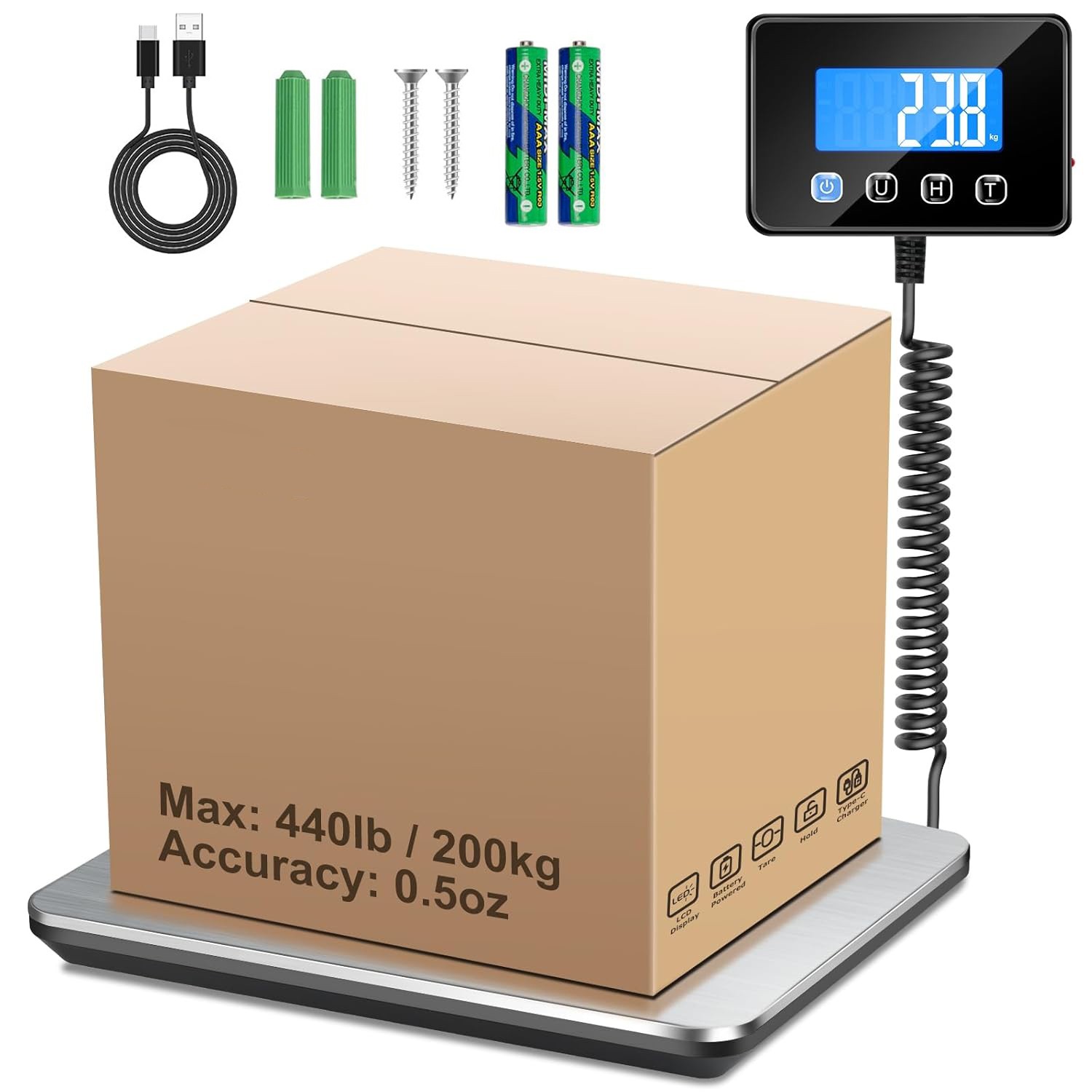 Digital Large 200kg / 440lb Postal Scale Postage Parcel Shipping Weighing Scales