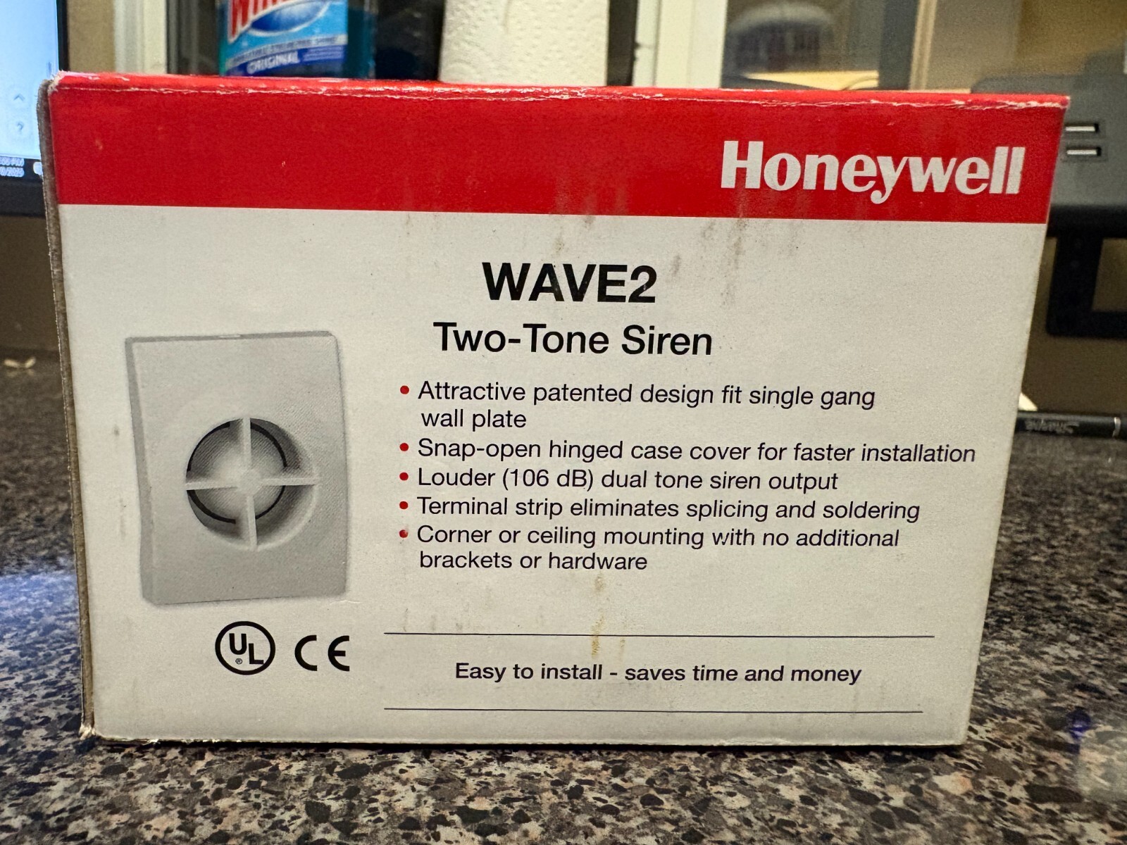 1- White Honeywell WAVE 2 Two Tone 12VDC @ 500mA Siren 106 dB