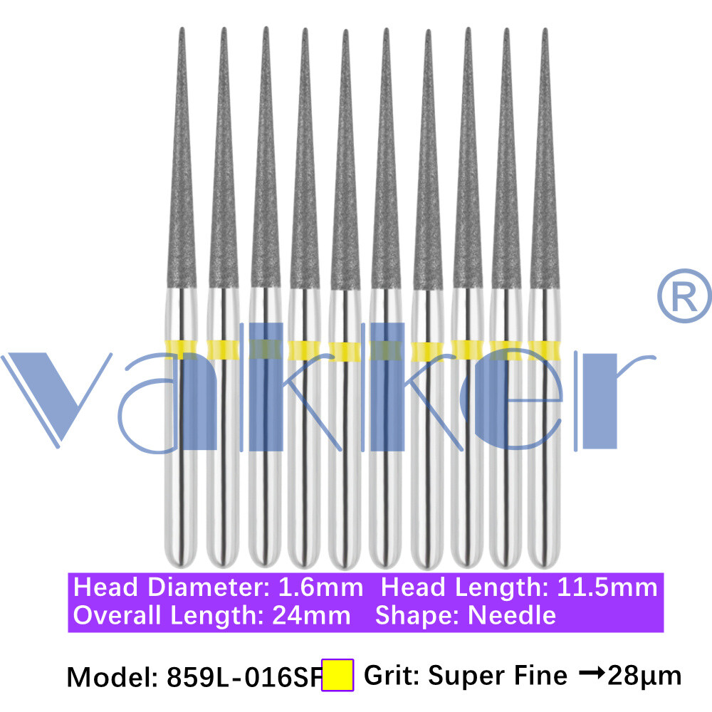 Vakker 10pc Diamond Bur Needle Diamond Burs for Handpiece Fine Medium Coarse