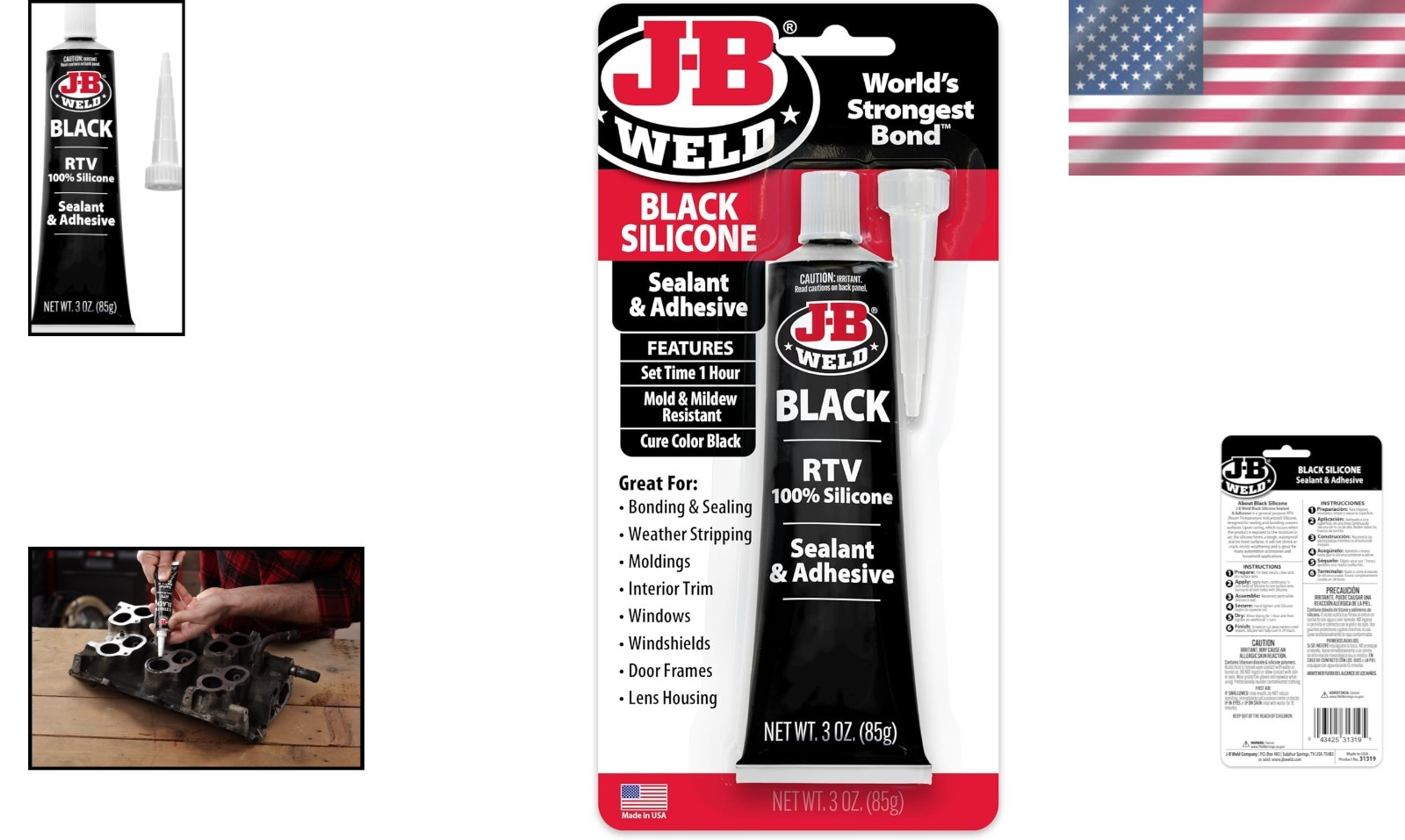 Quality Black RTV Silicone Sealant – 3 oz. Tube, Perfect for Sealing & Bonding
