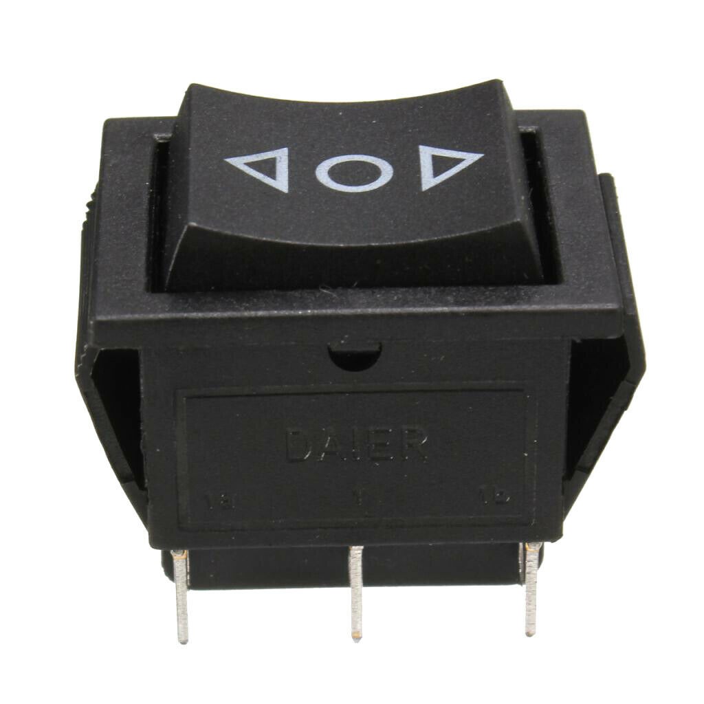 Latching Rocker Switch DPDT 6-Pin 16A 250VAC/20A 125VAC Up/Down On-Off-On Black