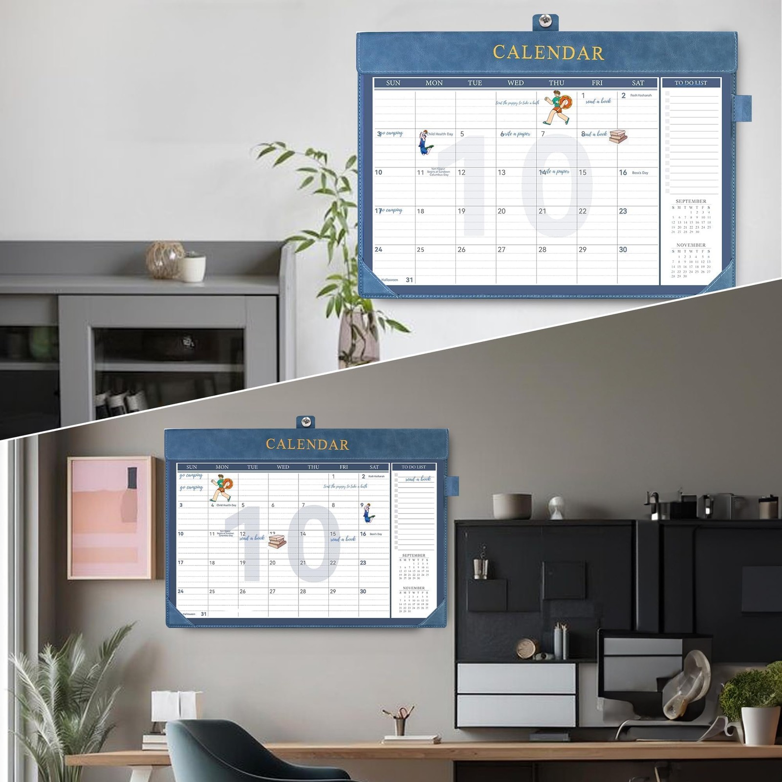Yoment Desk Calendar 2026, Jan 2026-Dec 2027, 2026 24 MONTH, Blue