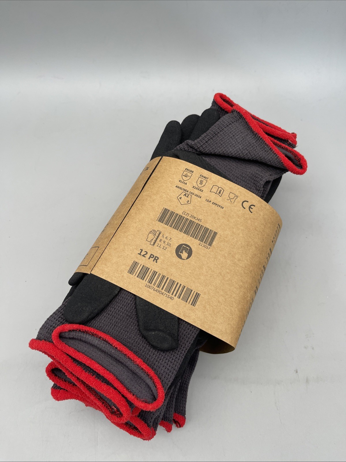 12 Pair Ansell Hyflex Work Gloves 11840 Size 7 Brand New