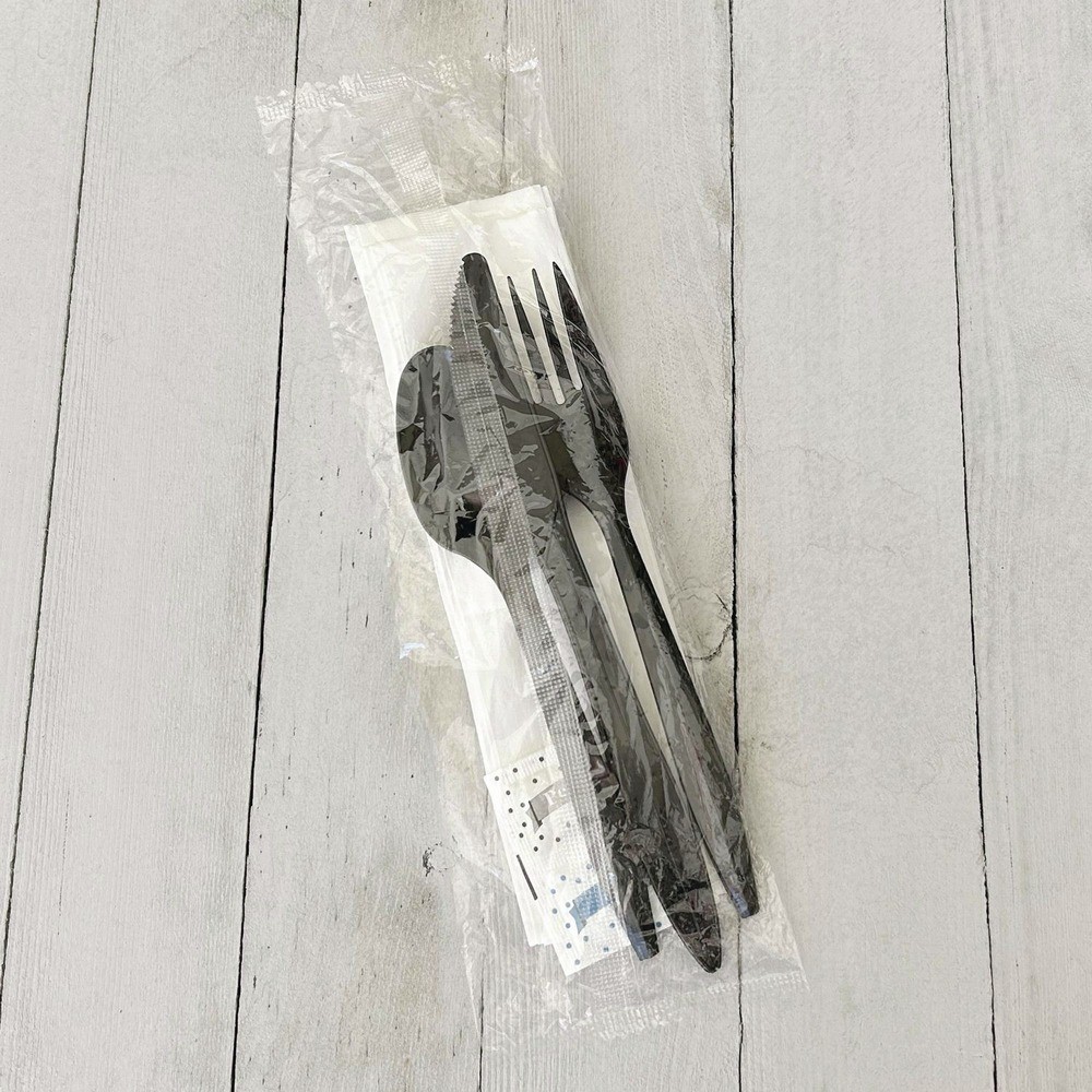 Boardwalk COMBO6KIT Fork/Knife/Napkin/Pepper/Salt/Spoon Cutlery Kit (250/CT) New
