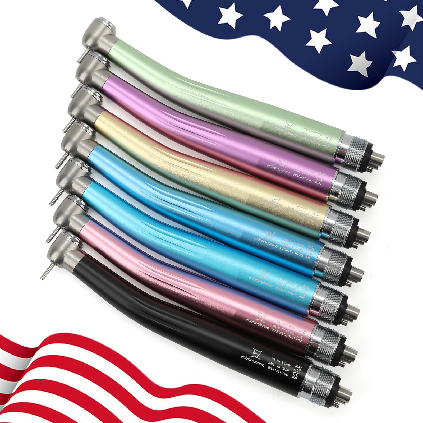 NSK Style Dental High Speed Handpiece 4Hole Turbine Push Button 7 Color