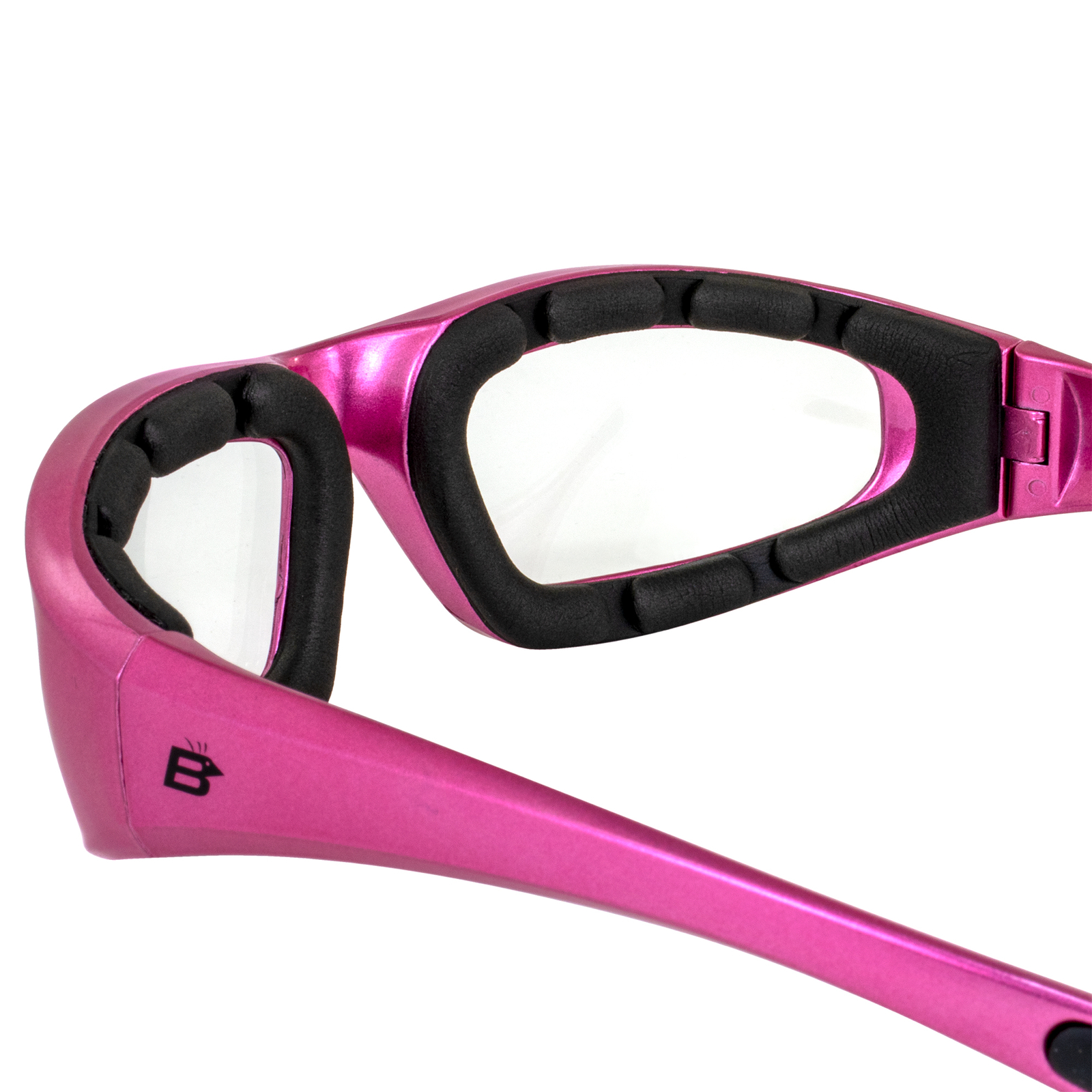 Birdz Eyewear Oriole A/F Padded Sunglasses Pink Frame w/ Clear & Smoke Lenses