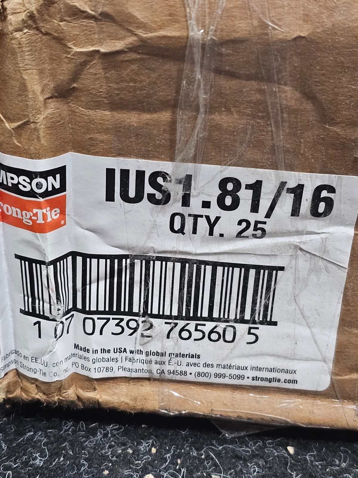 (QTY 25) Simpson Strong-Tie IUS1.81/16 1-3/4″ x 16″ Face Mount I-Joist Hanger