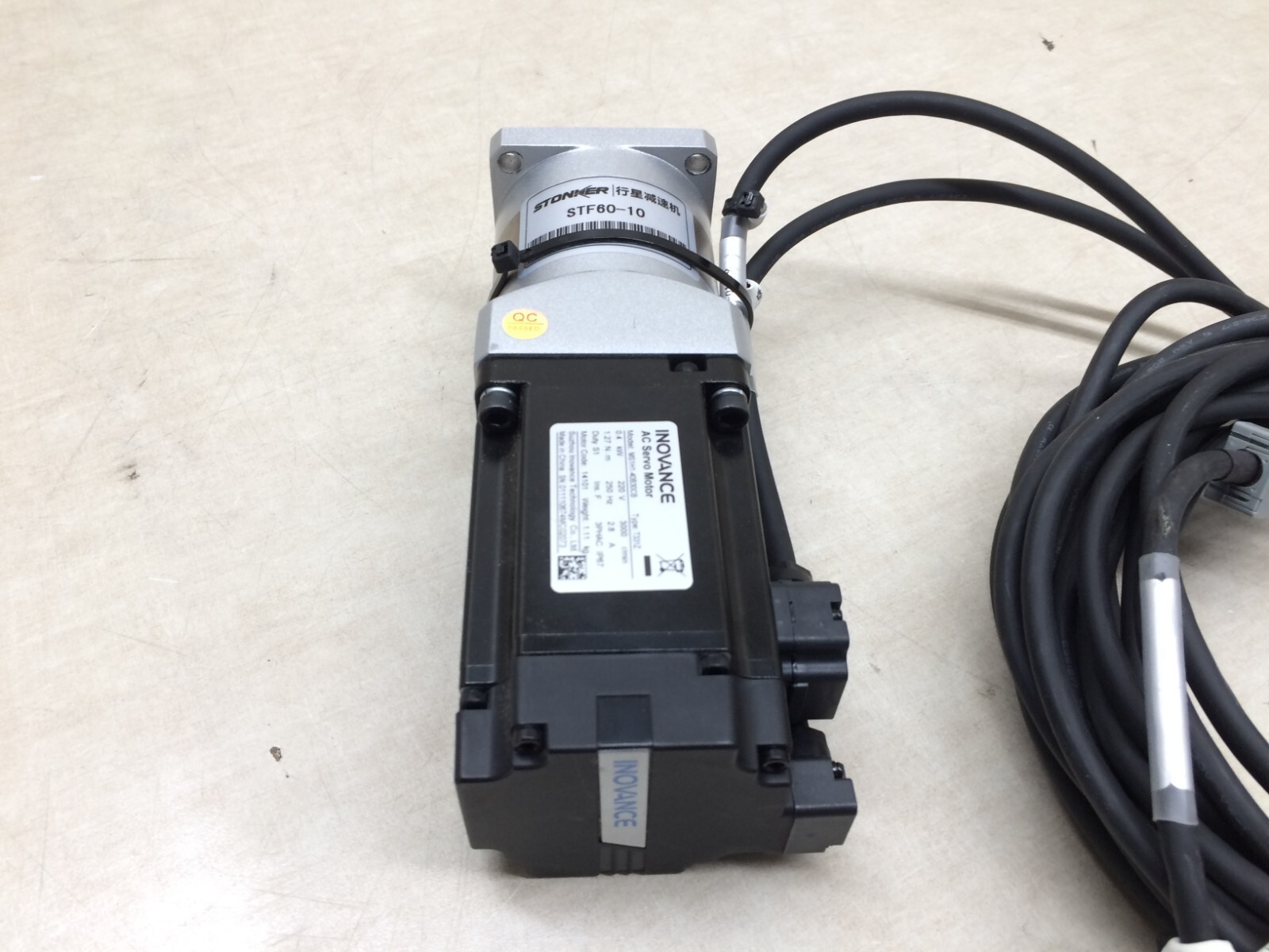 Inovance MS1H1-40B30CB AC Servo Motor w/ Stonker STF60-10 Gear Reducer