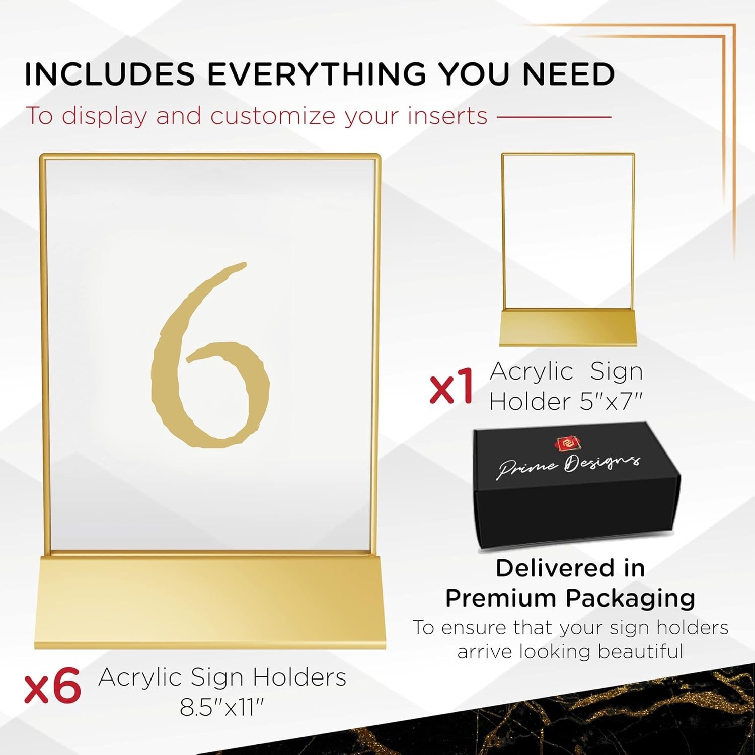 Acrylic Sign Holder 6 Pack 8.5×11 Plus 1 (Pack of 7), clear