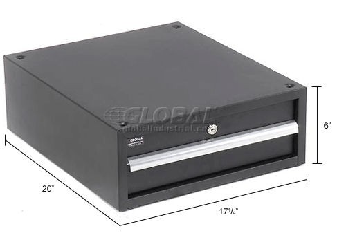 Global Industrial 6″ H Steel Drawer W/ Cylinder Lock 17-1/4″W x 20″D Black